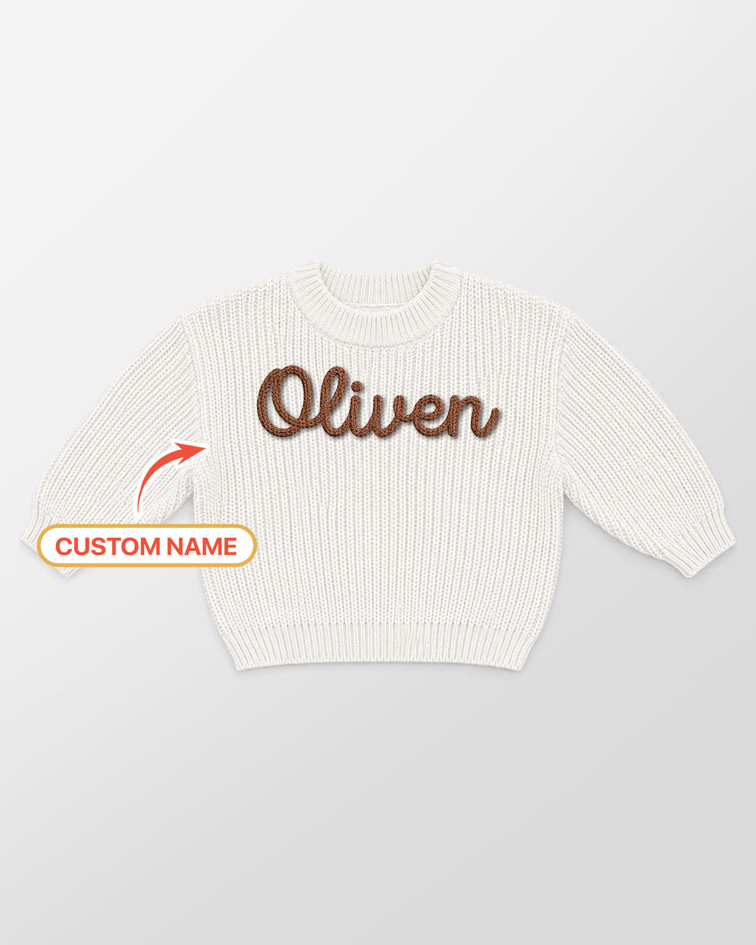 Embroidered Baby Name Bamboo Knit Sweater Bubble