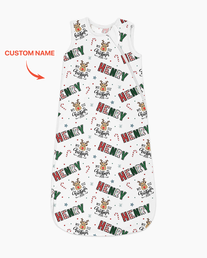 Custom Name "My First Christmas 2026" - Bamboo Sleep Bag (S)