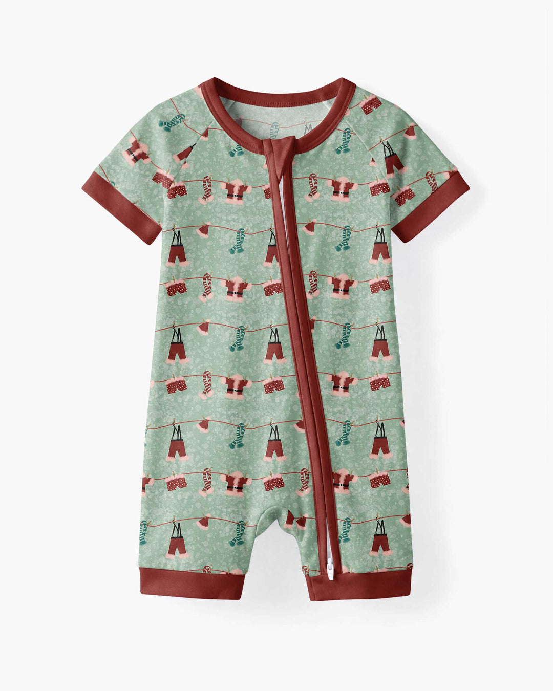 Santa In The Snow Bamboo Shorty Zippy