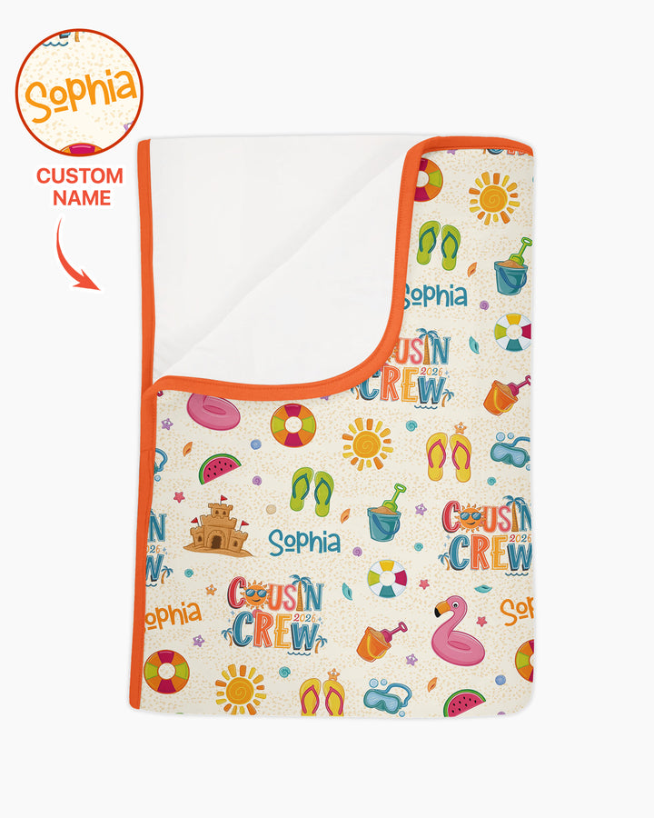 Custom Name Summer 2026 Cousin Crew Bamboo Blanket