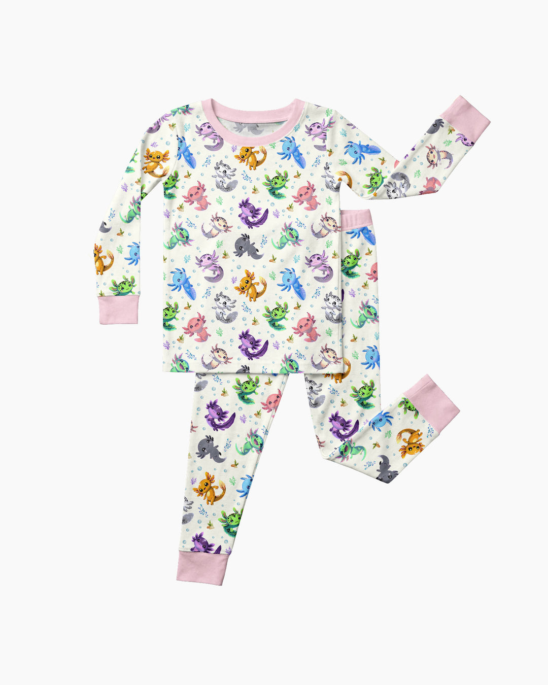 I Love You Axolotl Bamboo Two Piece Long Sleeve Pajama Set