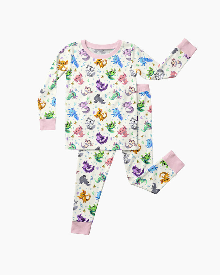 I Love You Axolotl Bamboo Two Piece Long Sleeve Pajama Set