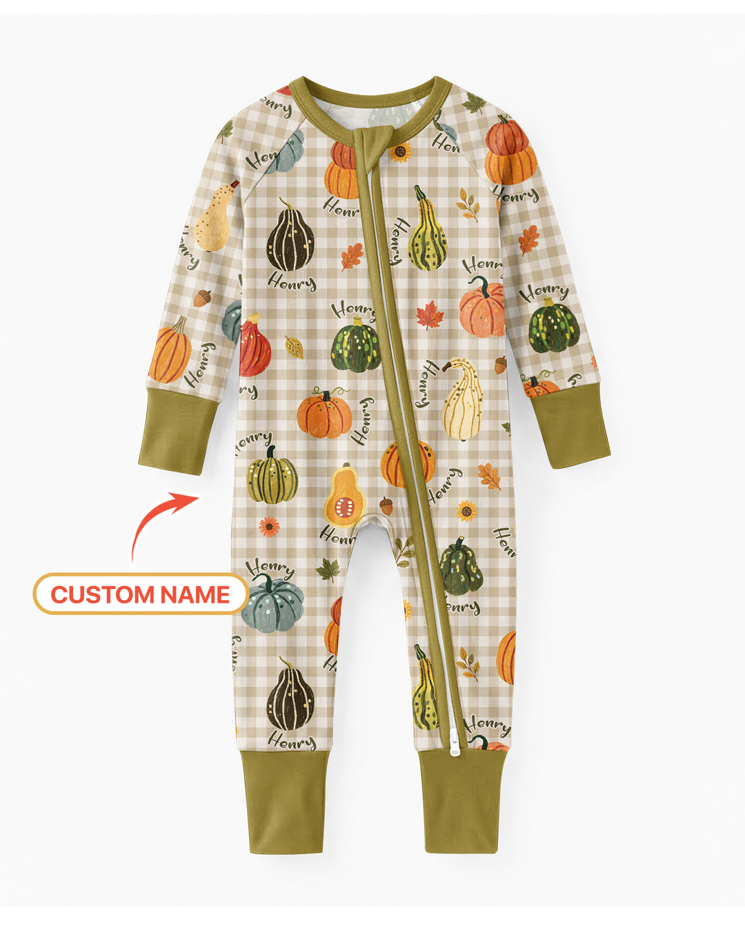 Pumpkin Patch Custom Name Bamboo Convertible Zippy