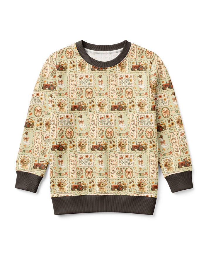 Farmhouse Fall Goose Family Matching Bamboo Crewneck Sweatshirt