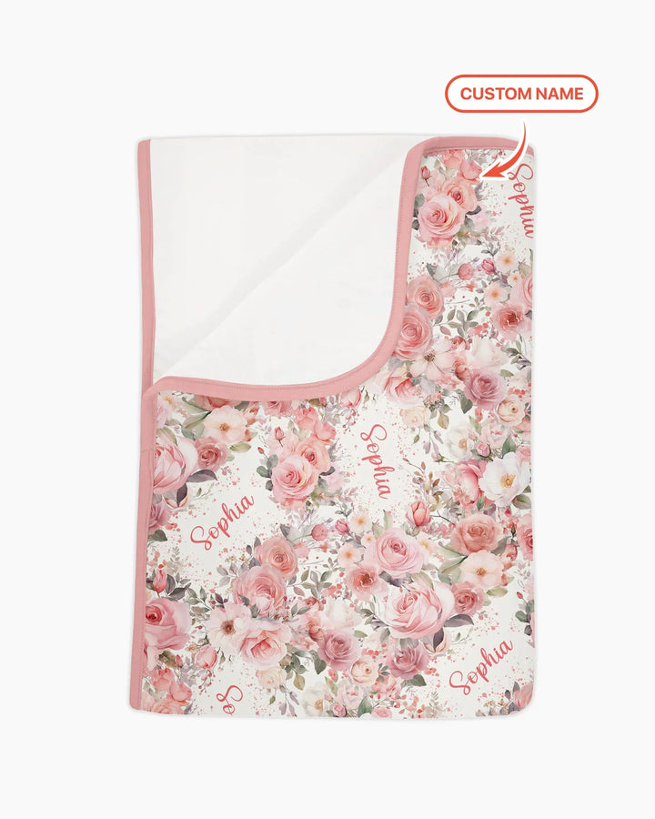Custom Name Birth Month Flowers Bamboo Blanket