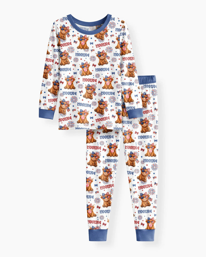 Moo-Rica Cowgirl Bamboo Two Piece Long Sleeve Pajama Set