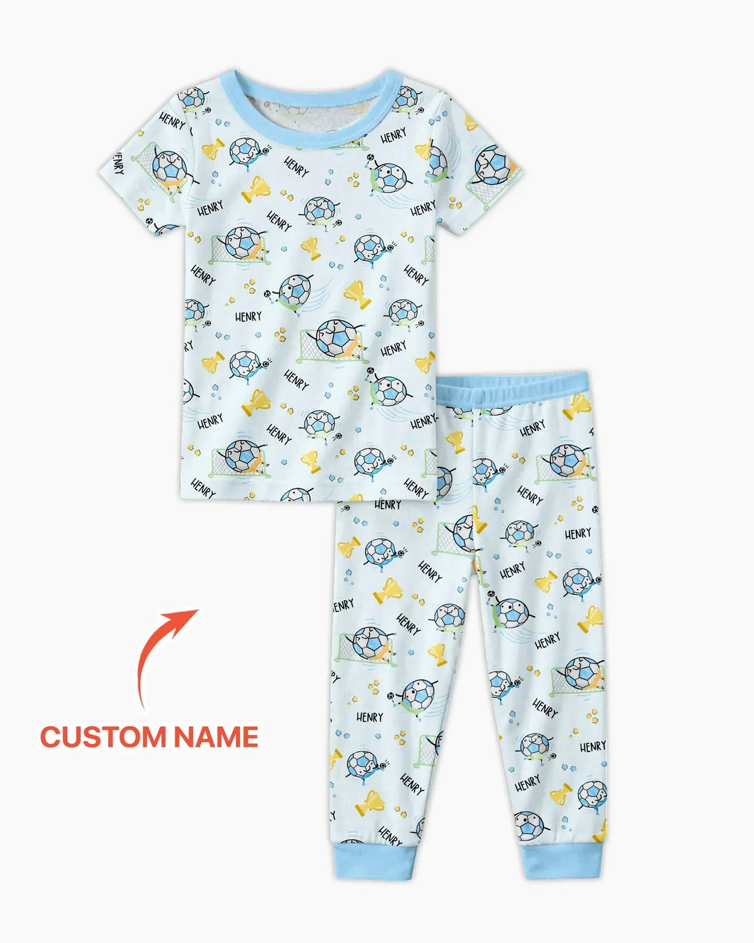 Custom Name Soccer Dad Team Matching Bamboo Two Piece Short Sleeve Pajama Set