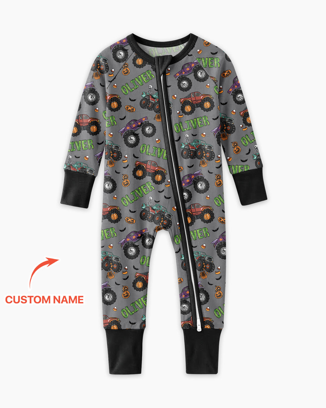 Custom Name Haunted Monster Trucks  Bamboo Convertible Zippy