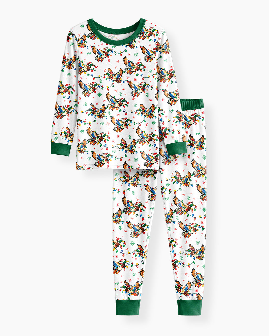 Preppy Christmas Mallard Duck Bamboo Two Piece Long Sleeve Pajama Set