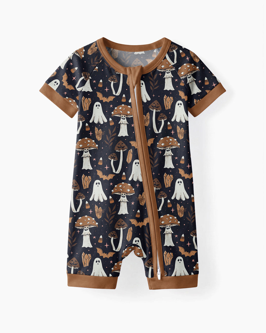 Retro Halloween Whimsy Bamboo Shorty Zippy
