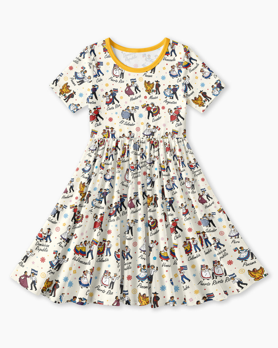 Hispanic Traditional Folkloric Dress Bamboo Twirl Dress