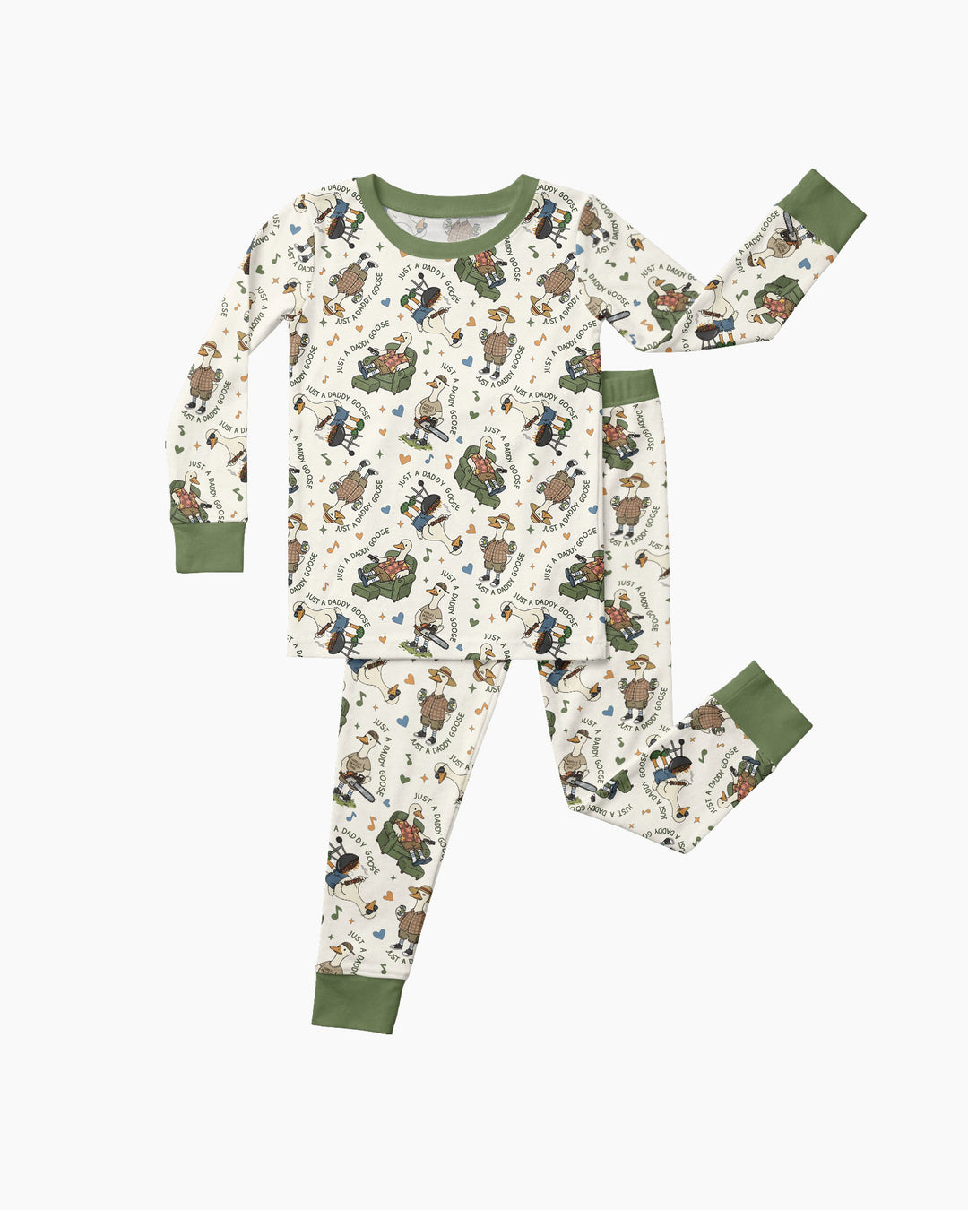 Just A Daddy Goose Family Matching Bamboo Two Piece Long Sleeve Pajama Set