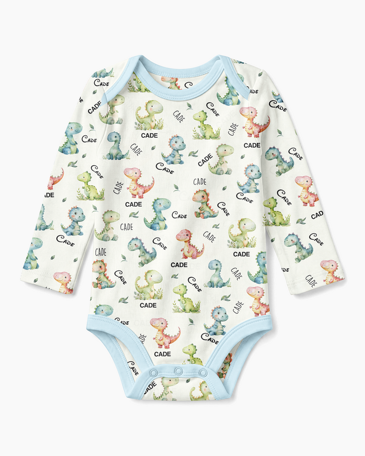 Dinosaur Custom Name Bamboo Bodysuit