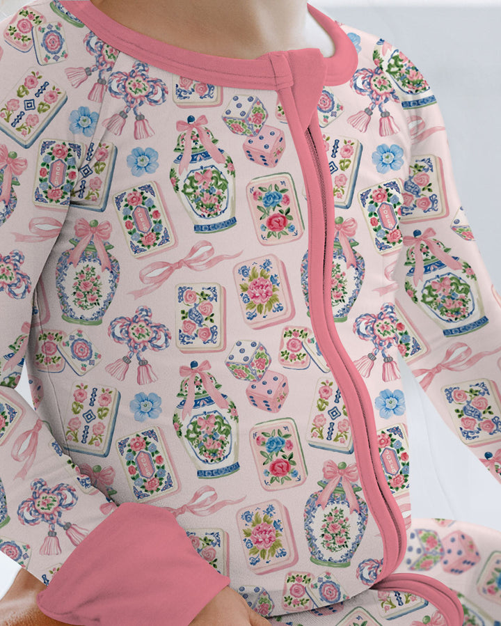 Chinoiserie Mahjong Mommy & Me Matching Bamboo Convertible Zippy
