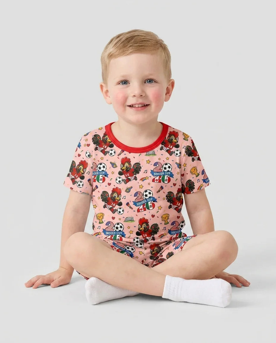 We Are The Champions Soccer Cup 2026 Bamboo Two Piece Short Sleeve Shorts Pajama Set