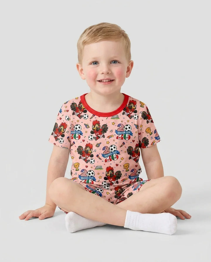 We Are The Champions Soccer Cup 2026 Bamboo Two Piece Short Sleeve Shorts Pajama Set