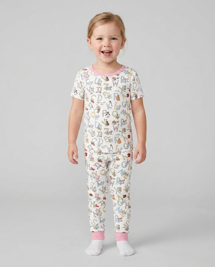 ABC Whimsy Bamboo Two Piece Short Sleeve Pajama Set