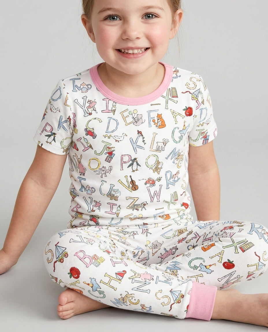 ABC Whimsy Bamboo Two Piece Short Sleeve Pajama Set