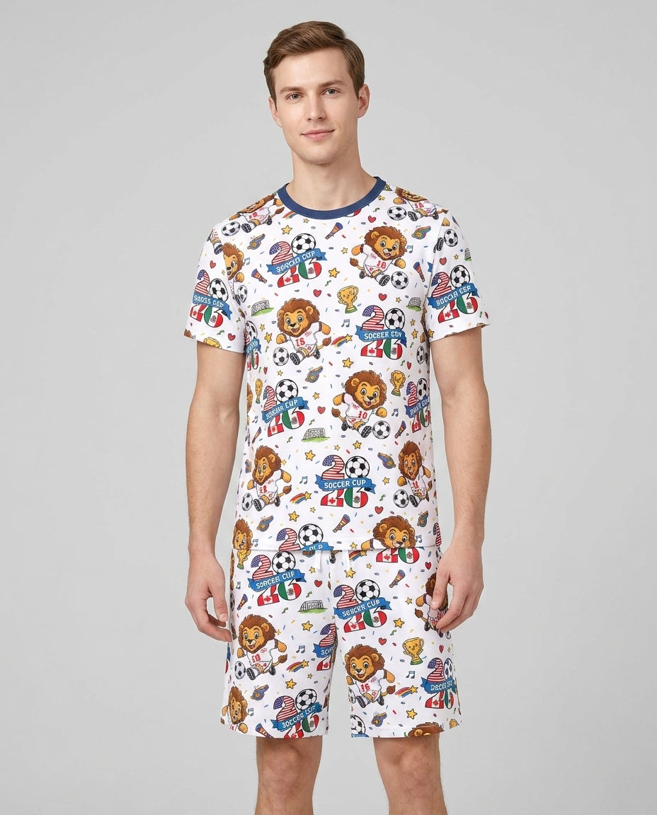 We Are The Champions Soccer Cup 2026 Bamboo Men Short Sleeve Short Pajama Set