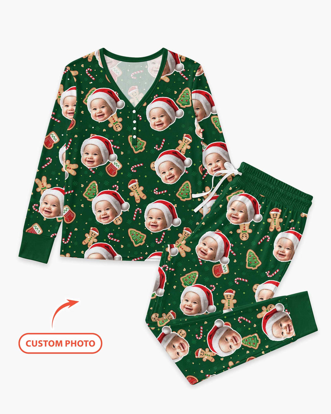 Custom Photo Funny Family Bamboo Women Pajama Set