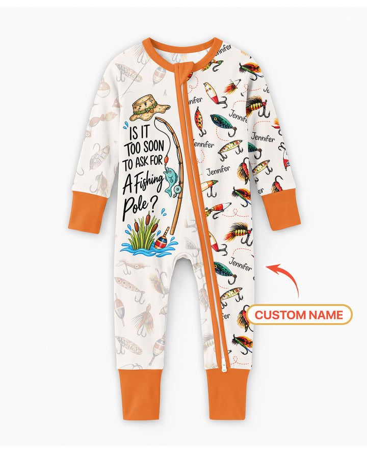 Custom Name Is It Too Soon to Ask for a Fishing Pole Bamboo Convertible Zippy