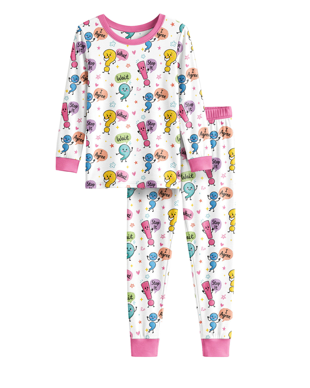 Punctuation Emotion Two Piece Long Sleeve Pajama Set