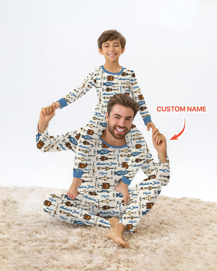 Hooked On Jesus Bamboo Men's Pajama Set