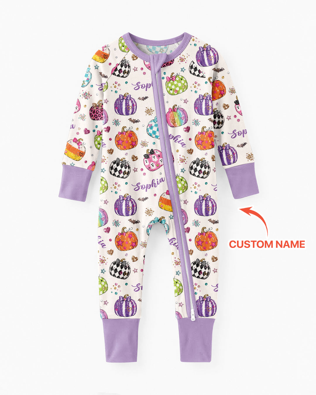 Custom Name Twinkle Pumpkin Bamboo Convertible Zippy