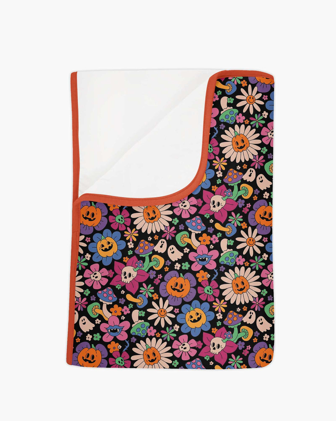 Halloween Flowers Bamboo Blanket