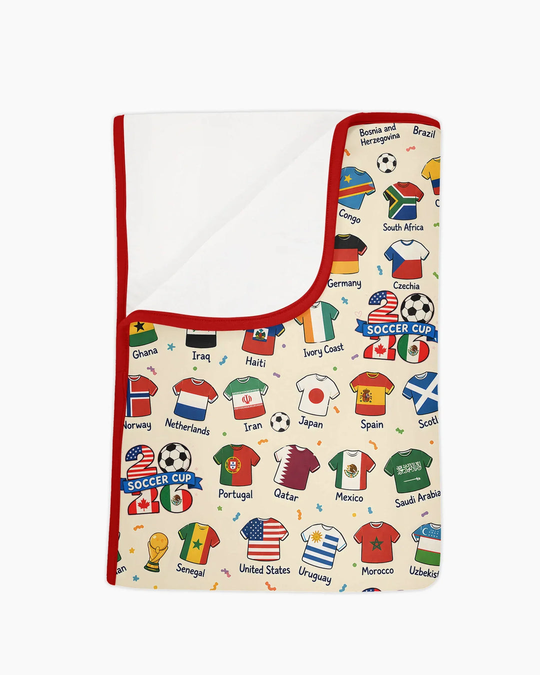 2026 Soccer World Jersey Flag Bamboo Blanket