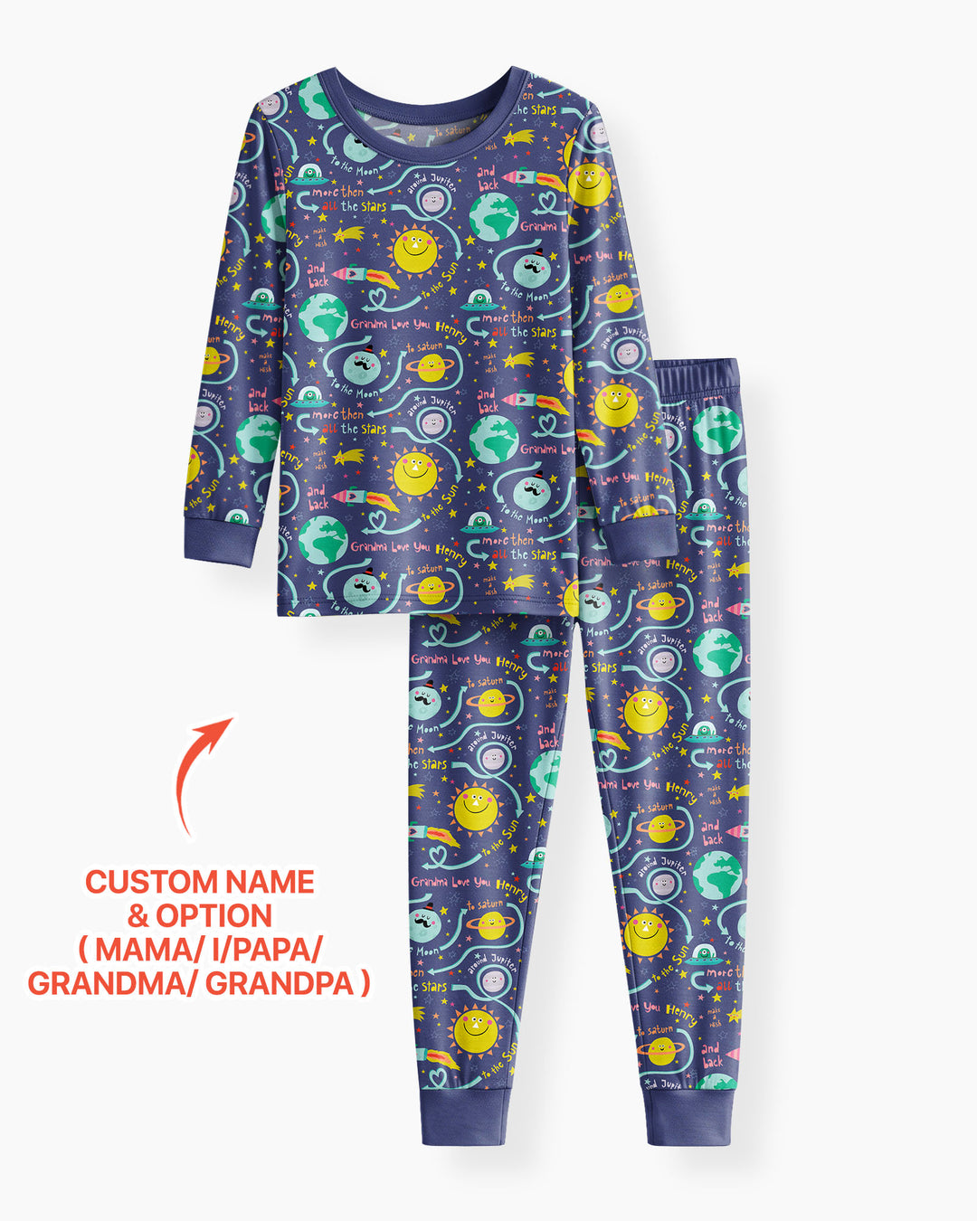 Love to the Moon and Back  Bamboo Two Piece Long Sleeve Pajama Set
