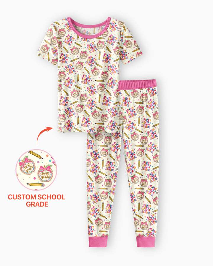 CUSTOM Template Bamboo Two Piece Short Sleeve Pyjamas Set