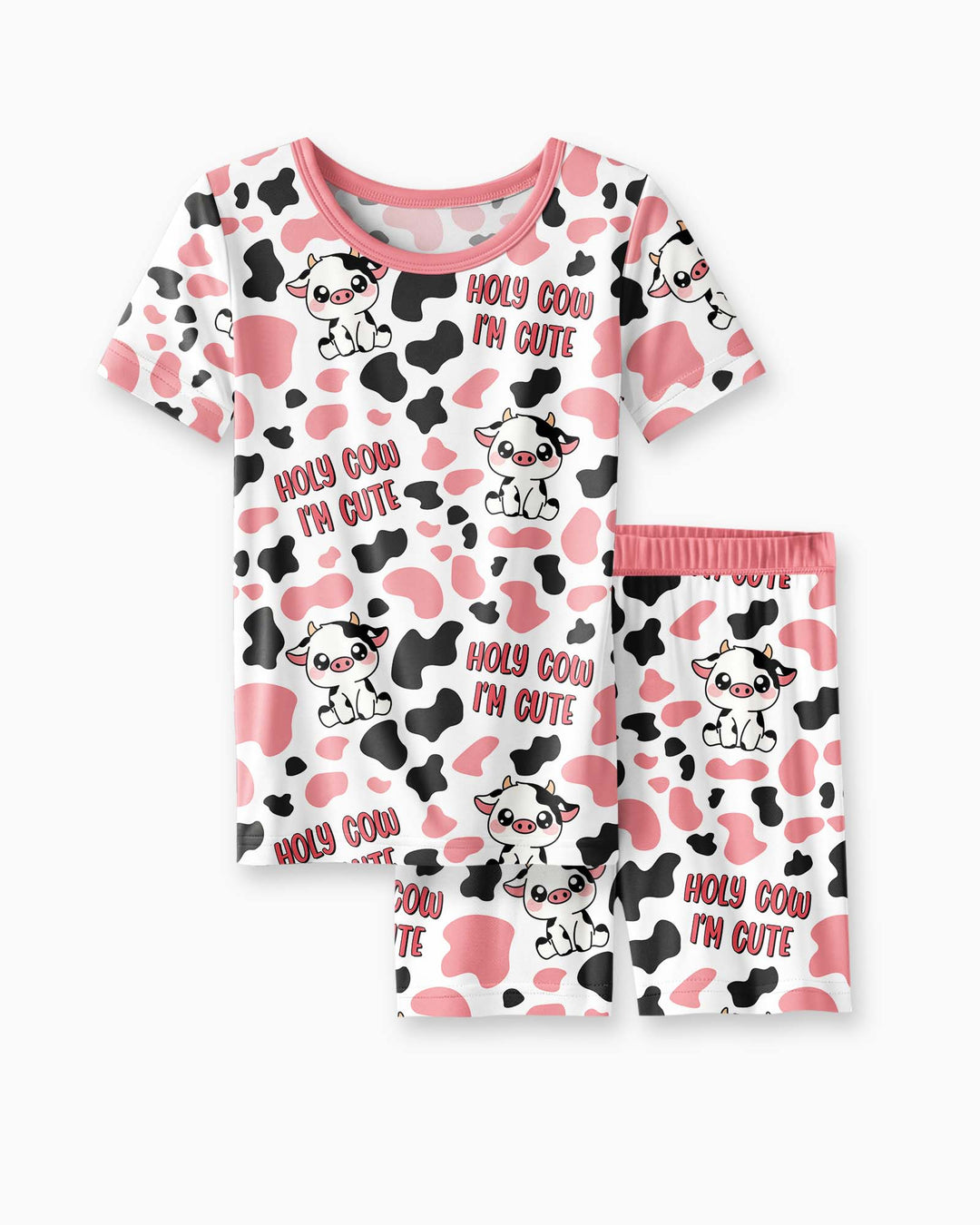 Holy Cow I'm Cute Bamboo Two Piece Short Sleeve Shorts Pajama Set