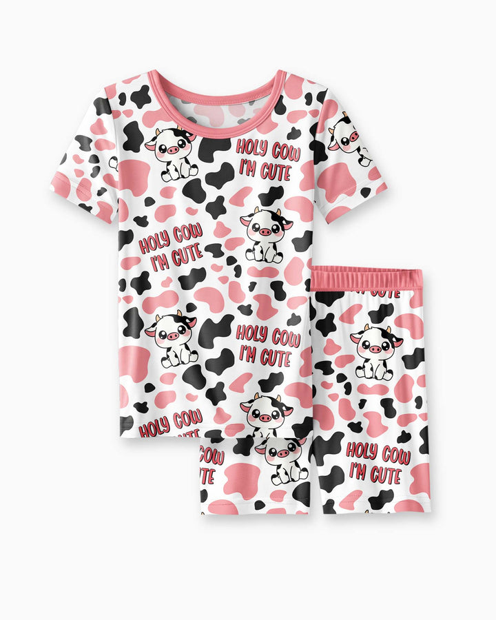 Holy Cow I'm Cute Bamboo Two Piece Short Sleeve Shorts Pajama Set