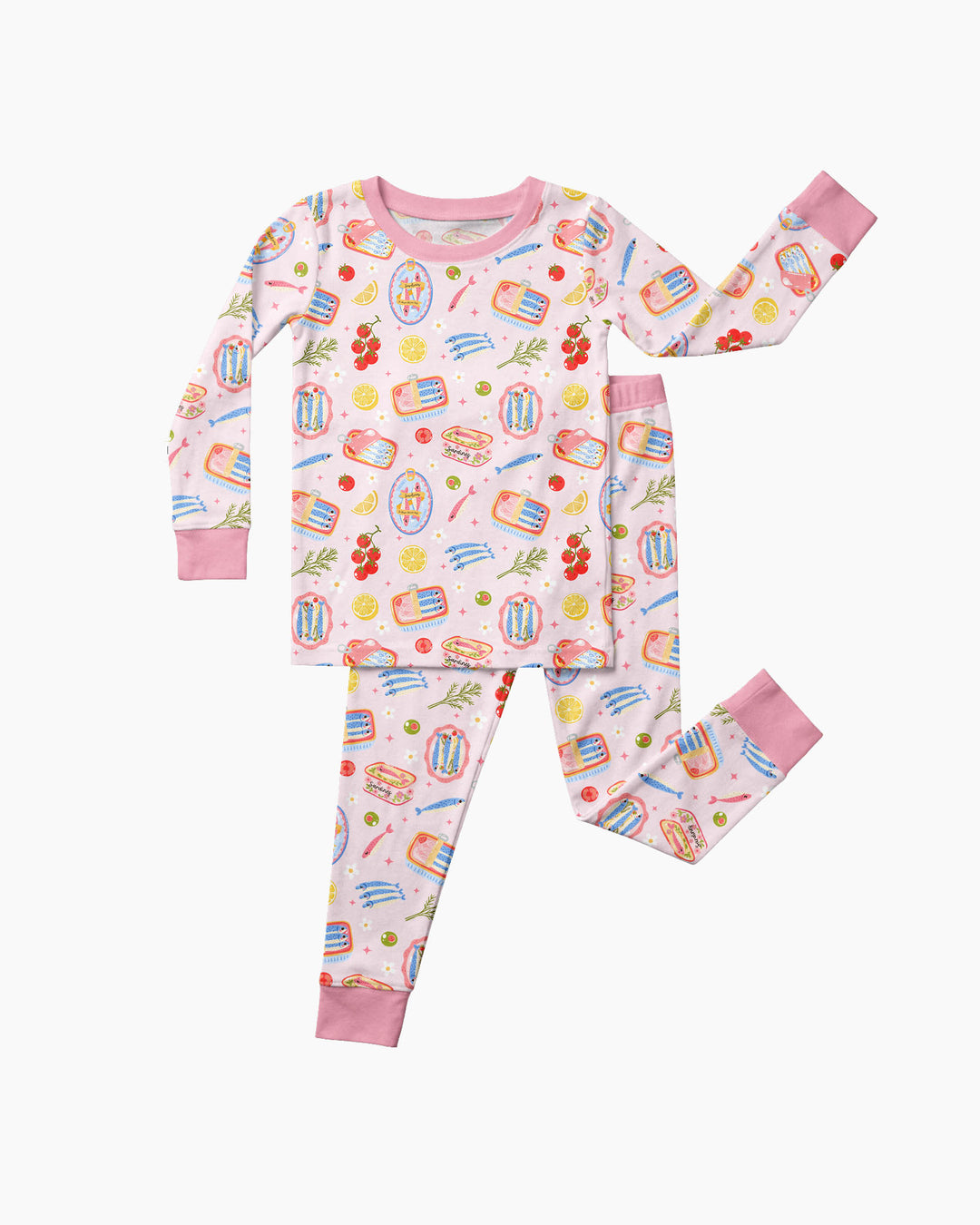 Preppy Sardines Bamboo Two Piece Long Sleeve Pajama Set