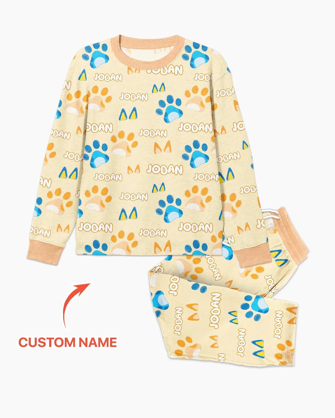 Custom Name Favourite Blue Dog Family Matching Bamboo Men's Pajama Set