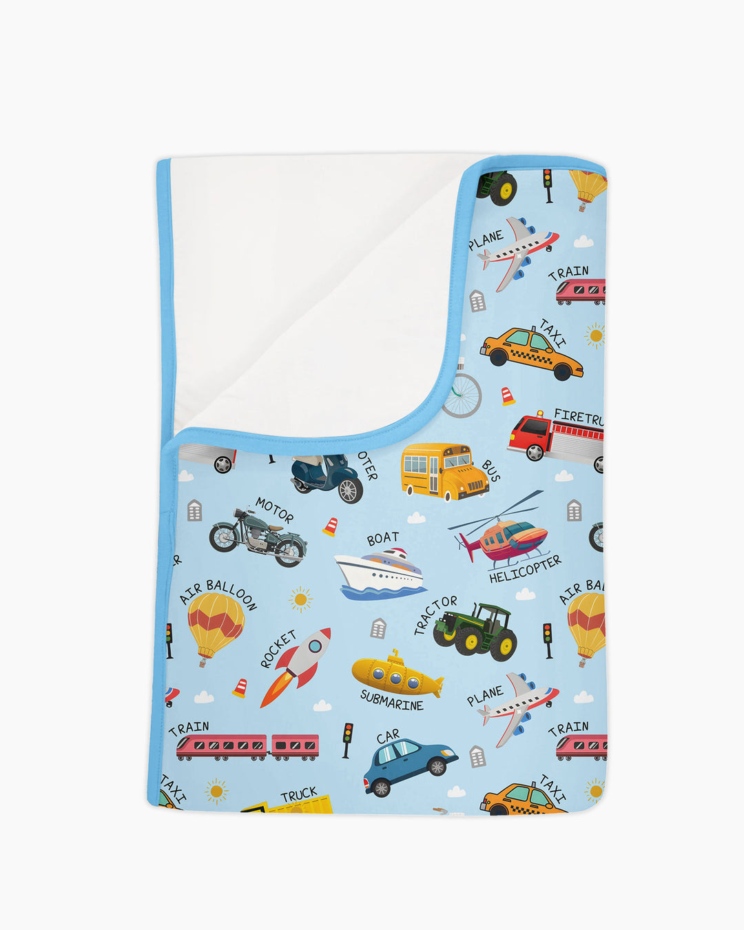 Vehicle Vocabulary Bamboo Blanket