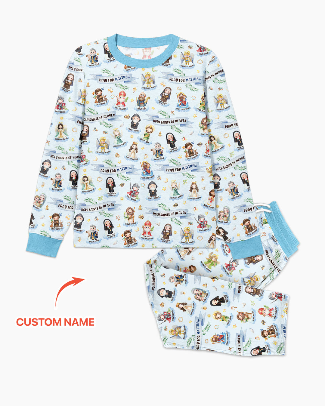 Holy Saints of Heaven Custom Name Bamboo Men's Pajama Set