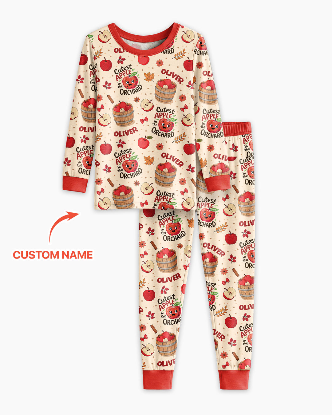 Cutest Apple In The Orchard Bamboo Two Piece Long Sleeve Pajama Set