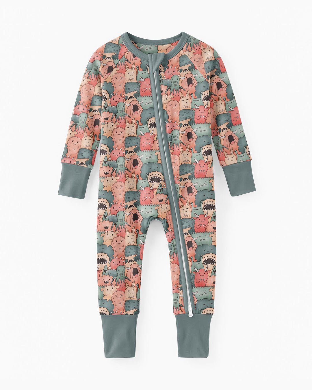 Cute Monster Crowd Bamboo Convertible Zippy