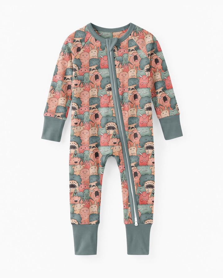 Cute Monster Crowd Bamboo Convertible Zippy