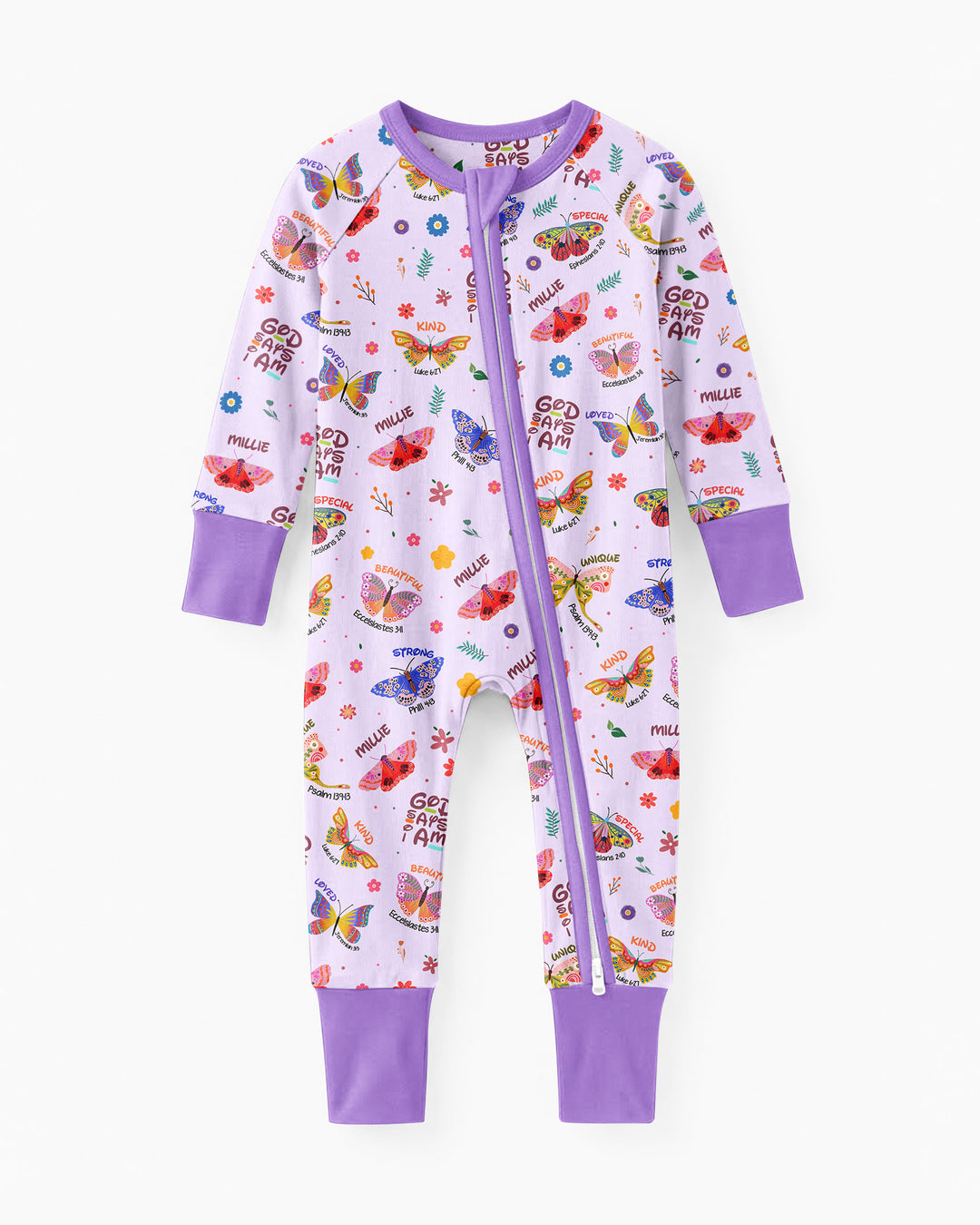 Custom Name God says I am Butterfly Bamboo Convertible Zippy