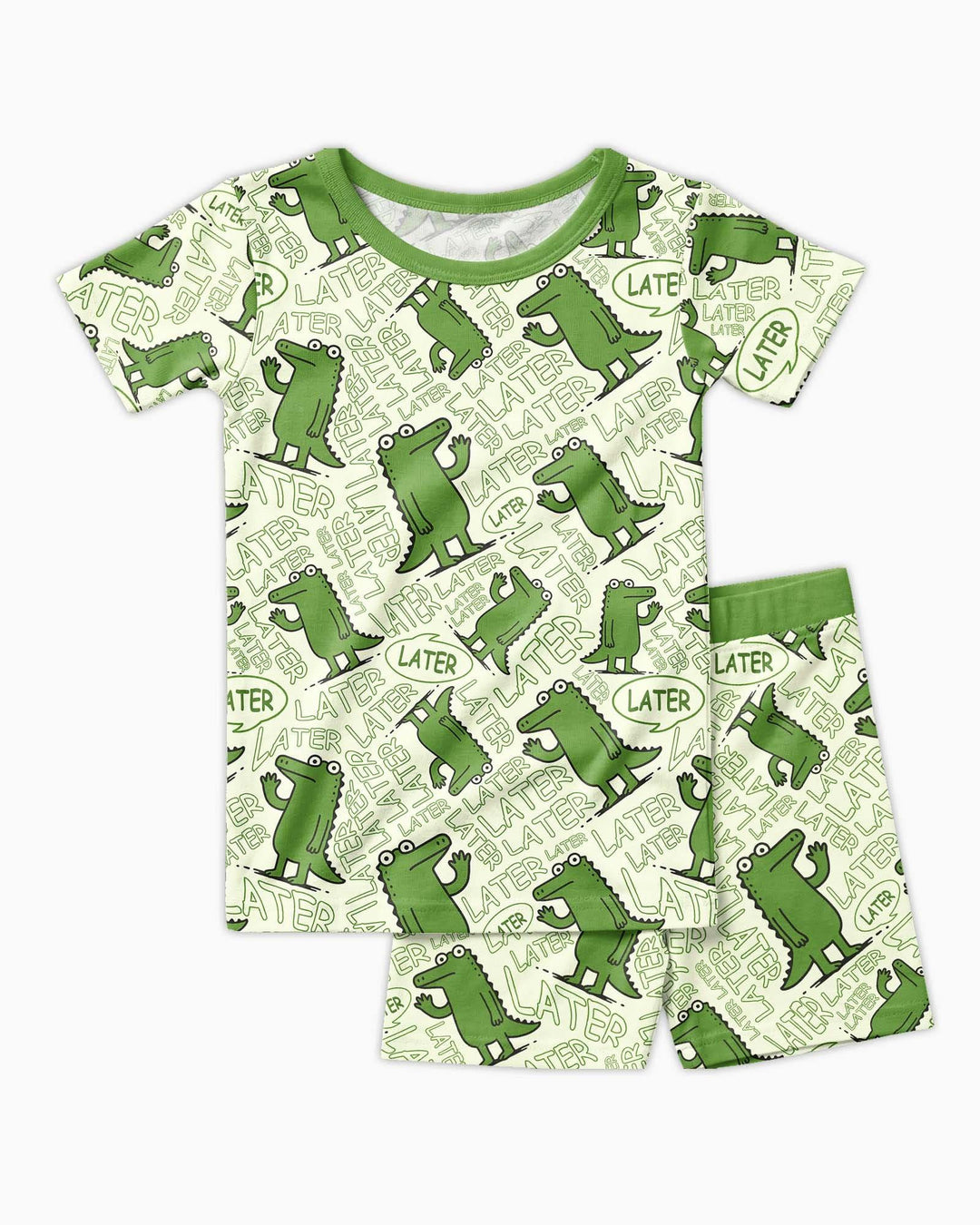 See you later, alligator! Bamboo Two Piece Short Sleeve Shorts Pajama Set