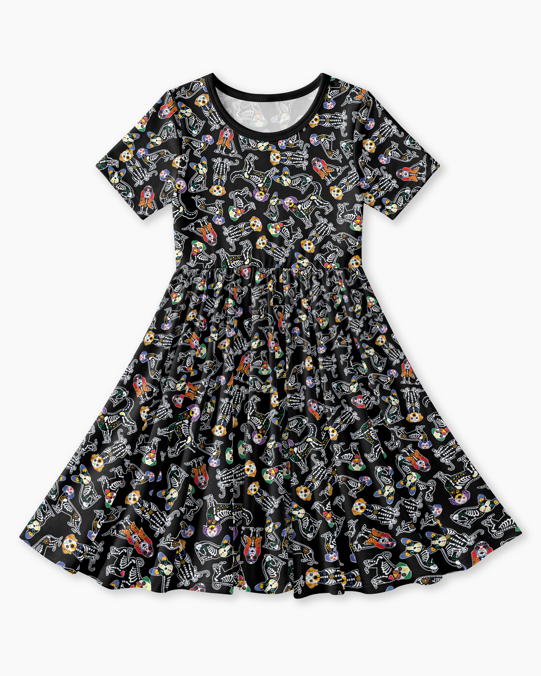 Dia De Los Muertos Doggie Bamboo Twirl Dress