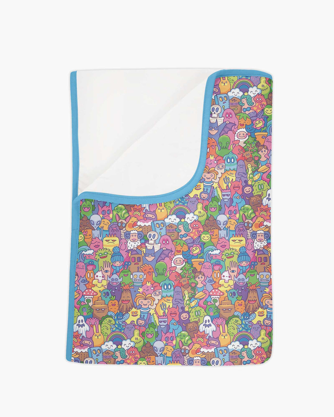 Doodle Characters Pastel Bamboo Blanket