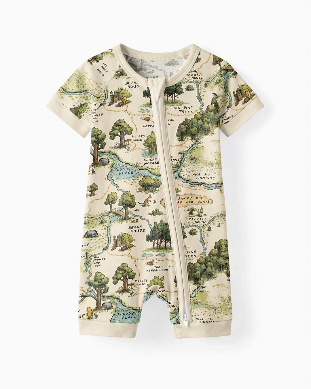 Classic Bear Maps Bamboo Shorty Zippy