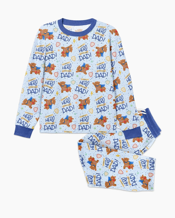 I Have A Hero Daddy & Me Matching Bamboo Men's Pajama Set