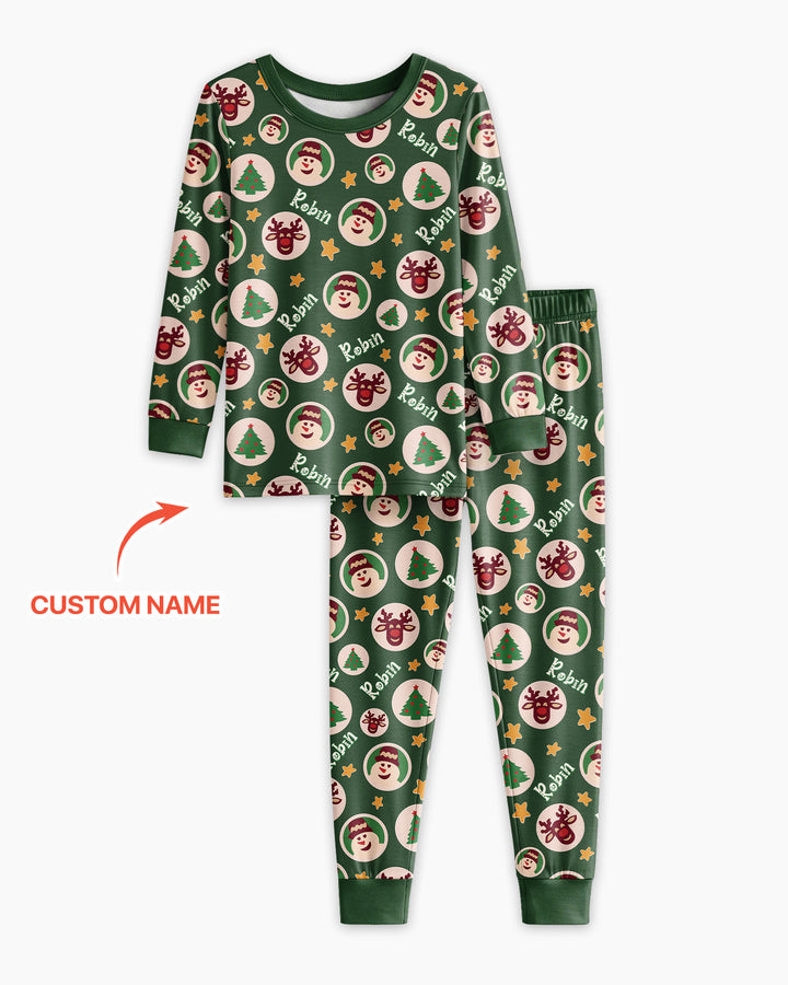 Christmas Dinner Bamboo Two Piece Long Sleeve Pajama Set