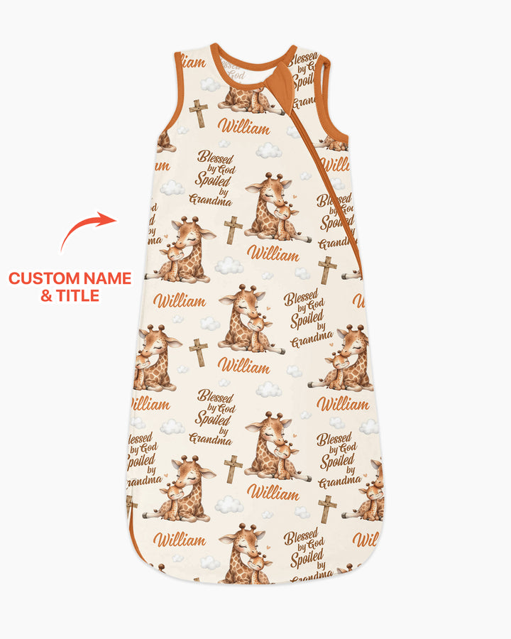 Custom Name Blessed By God Spoiled By Grandma Bamboo Sleep Bag