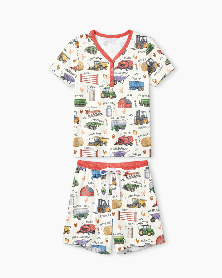 Little Farmer Bamboo Women Short Sleeve Short Pajama Set